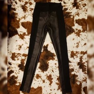 Express faux leather contrast leggings